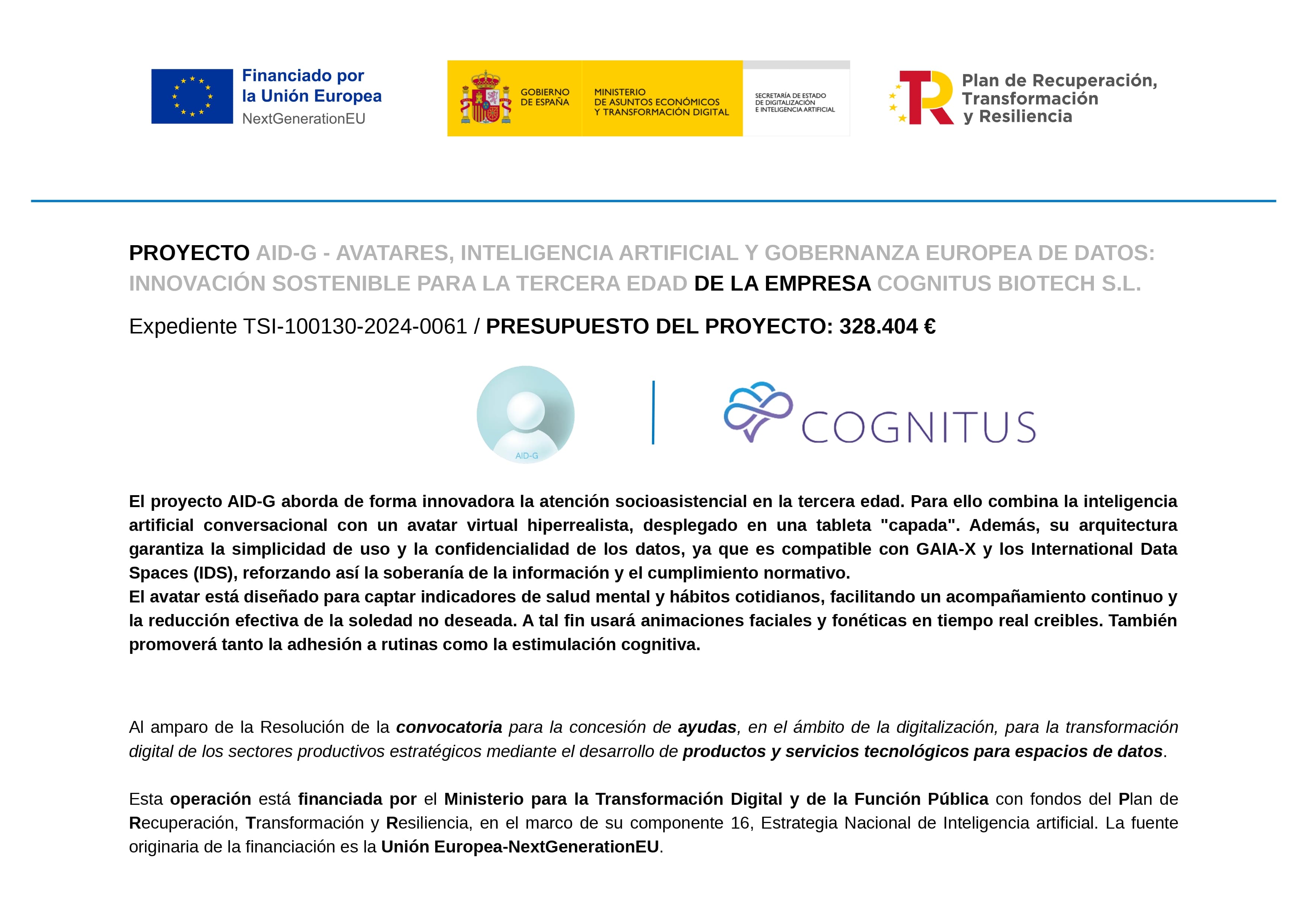 Cartel oficial del proyecto AID-G